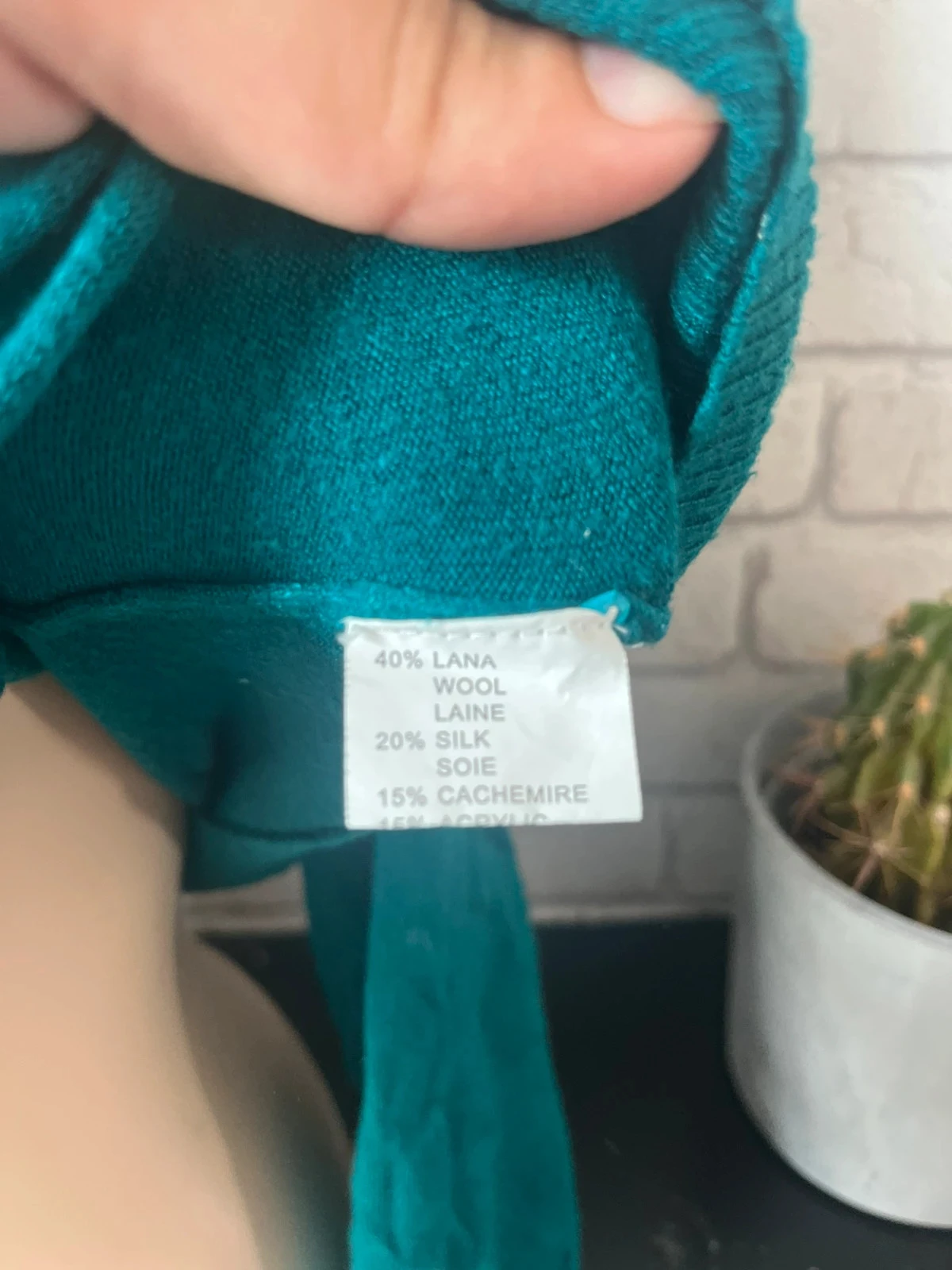 Chaleco con cremallera para mujer – Lana, seda y cachemir – Verde esmeralda – buen estado – photo 4